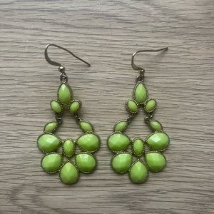Bright green dangle earrings
